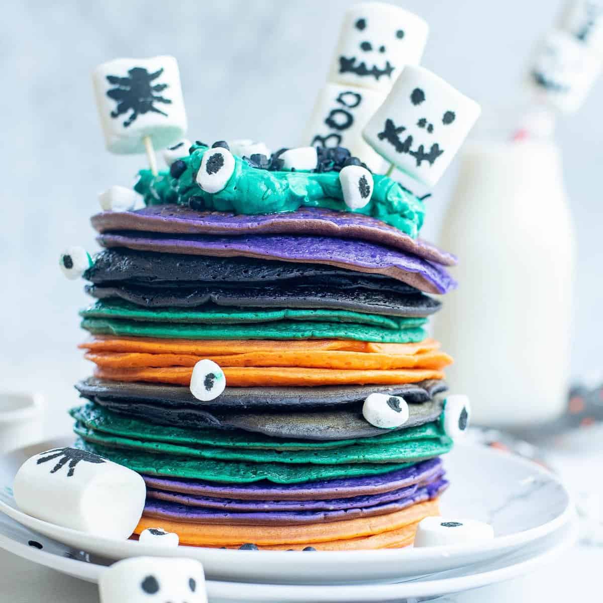 Pancakes d'Halloween aux guimauves