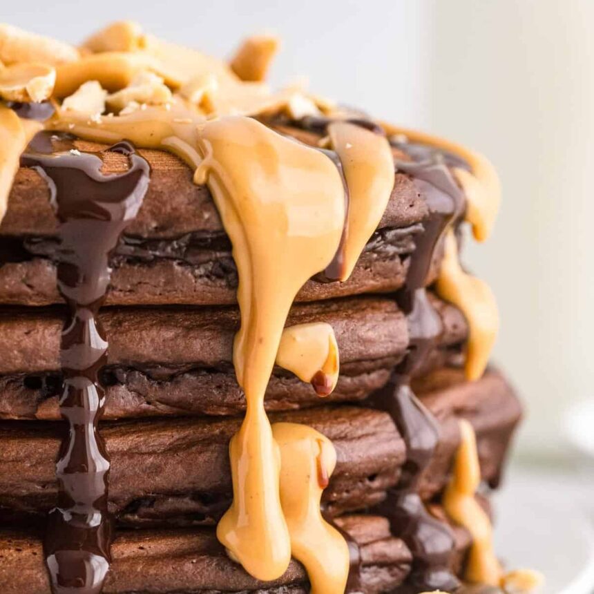 Pancakes au chocolat et au beurre de cacahuète