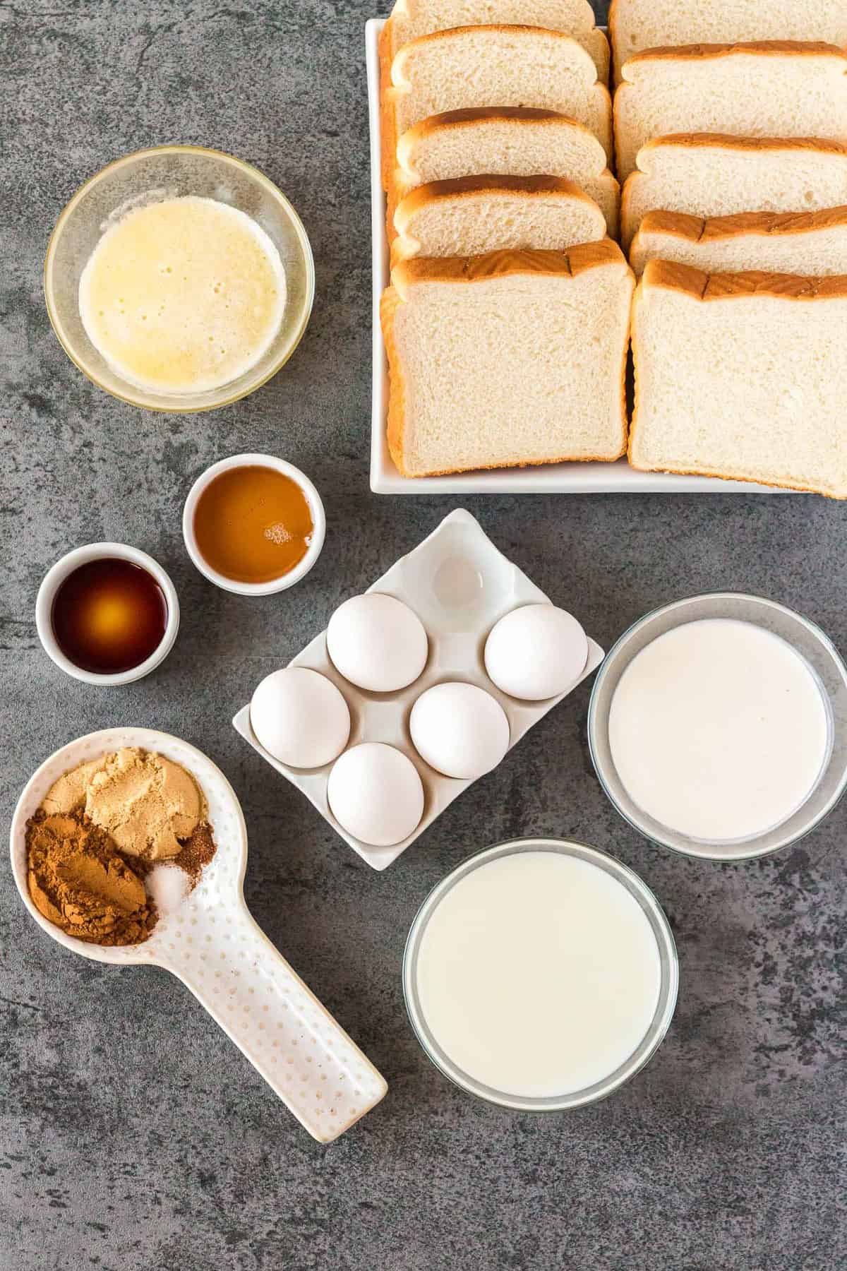 Ingrédients nécessaires à la recette.