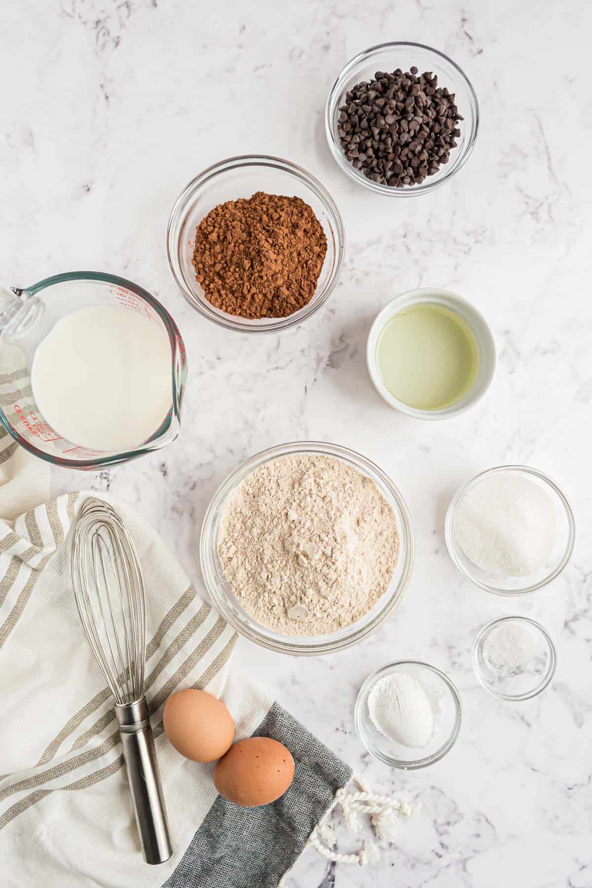 Vue d'ensemble des ingrédients nécessaires pour la recette.