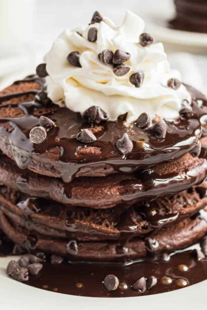 Pancakes au chocolat noir et farine de blé complet