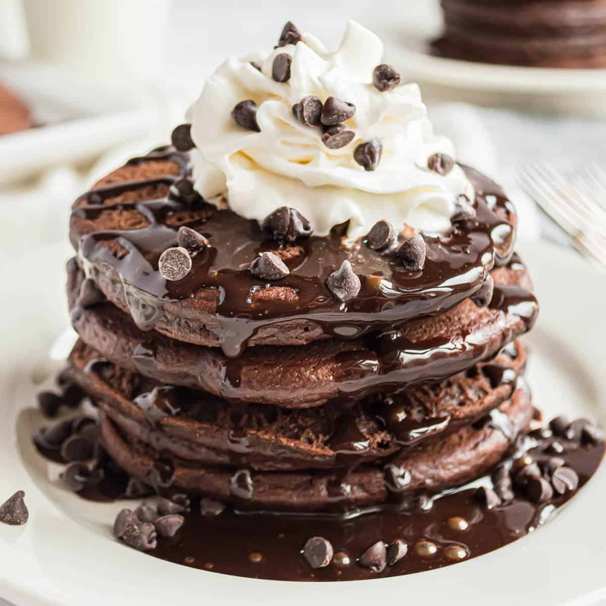 Pancakes au chocolat noir et farine de blé complet