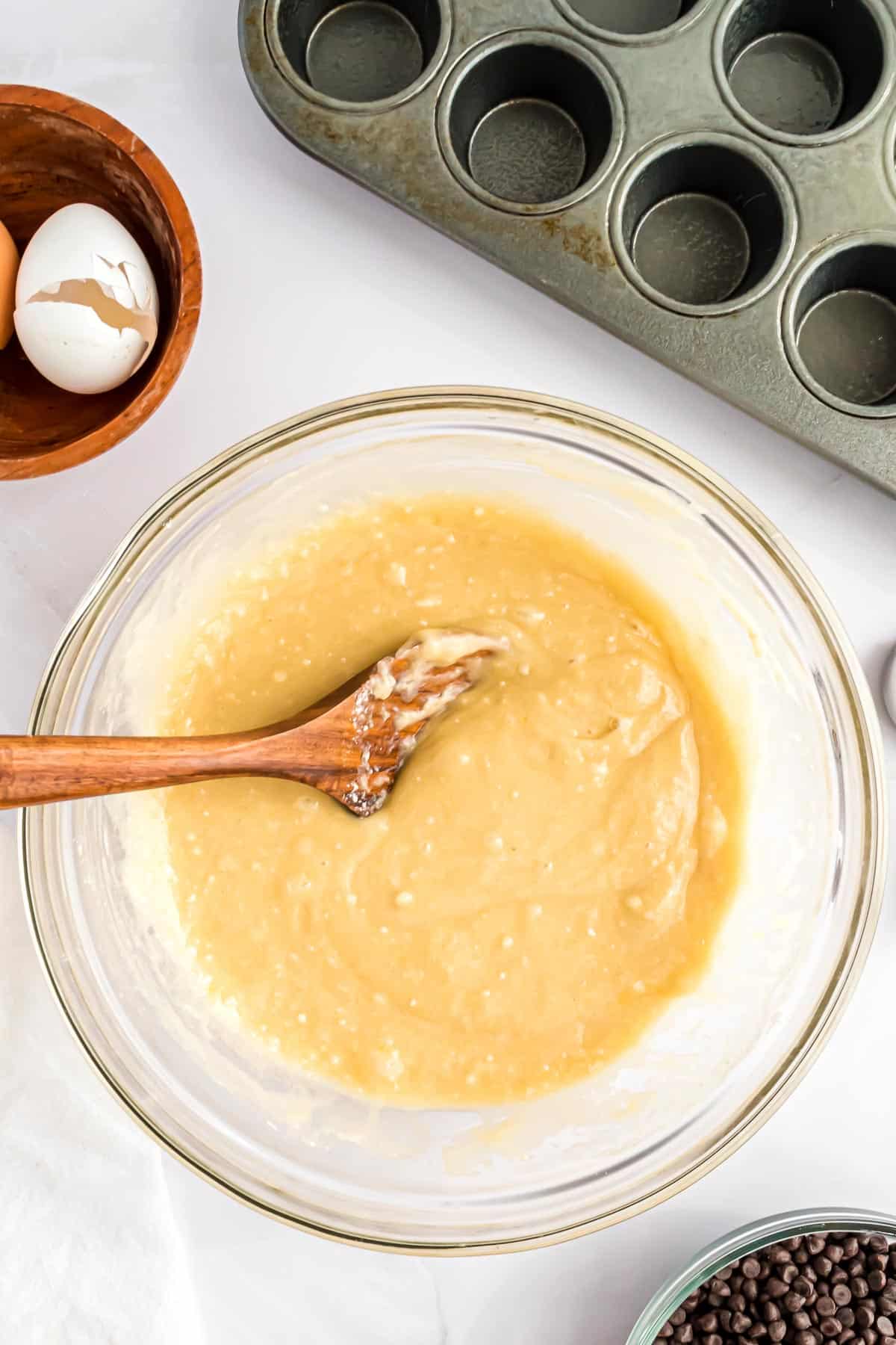Pâte sans pépites de chocolat.