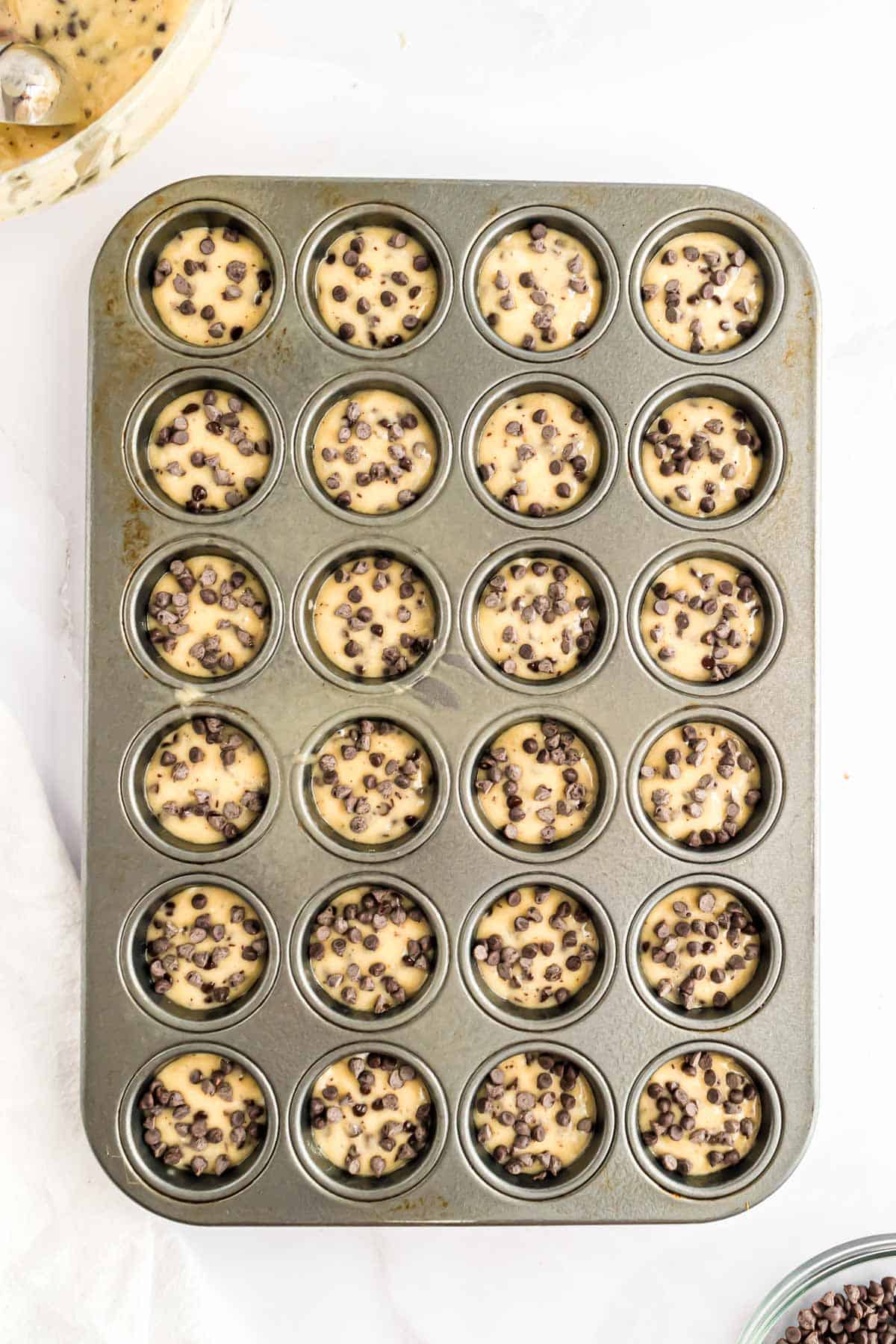 Mini muffins non cuits.