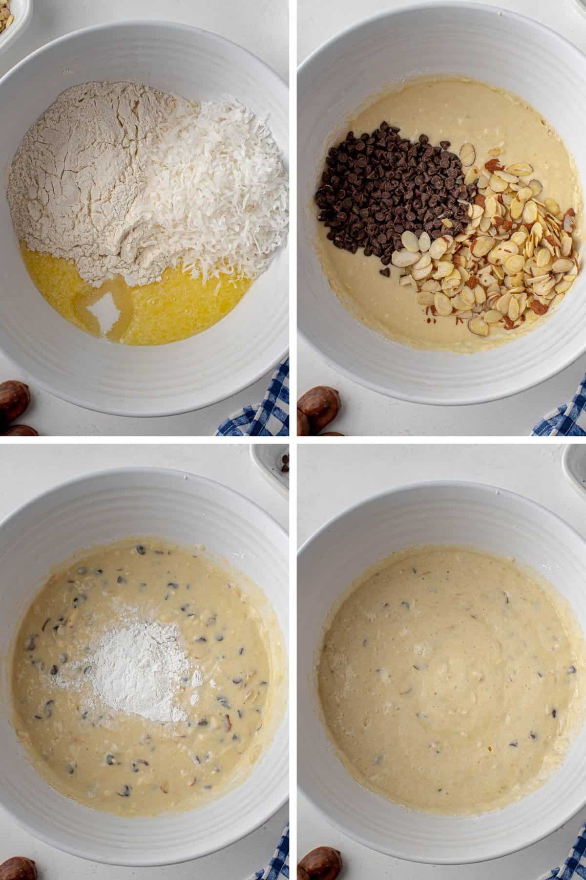 Ingrédients restants pour les pancakes almond joy.