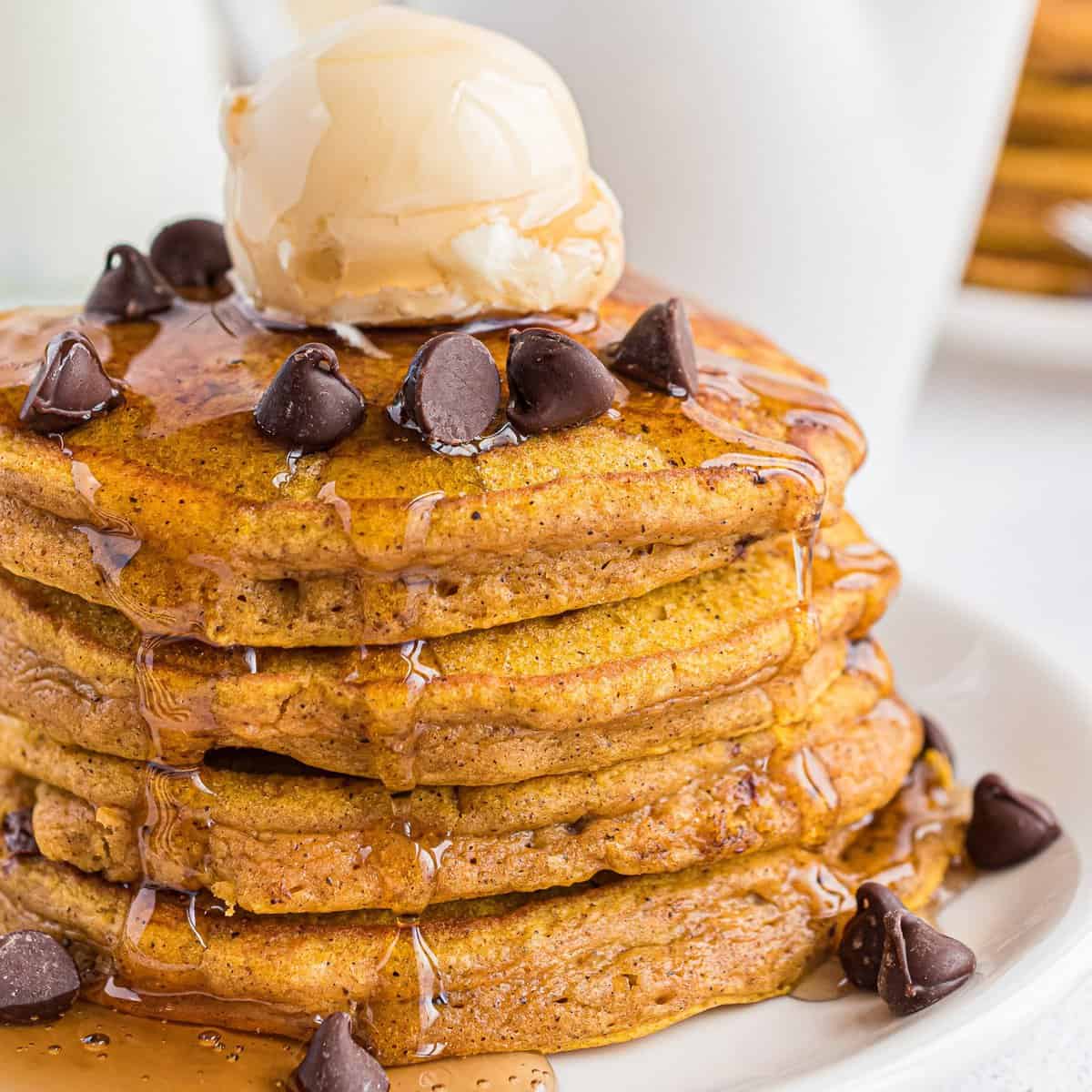 Pancakes à la citrouille et pépites de chocolat