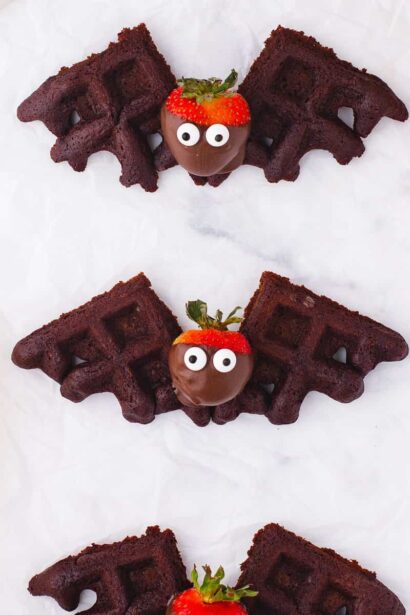 Gaufres d’Halloween en forme de chauve-souris