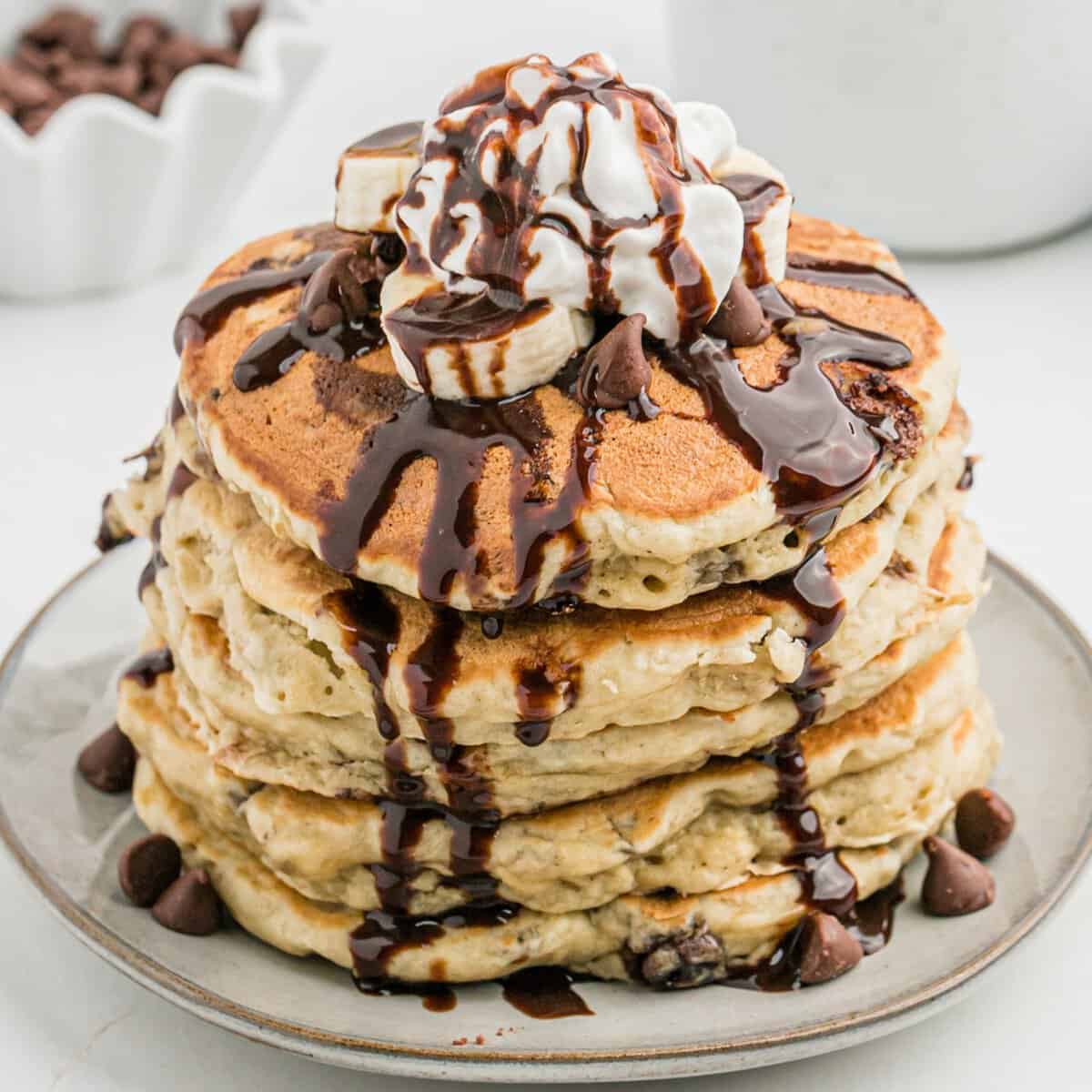Pancakes aux Pépites de Chocolat et Banane