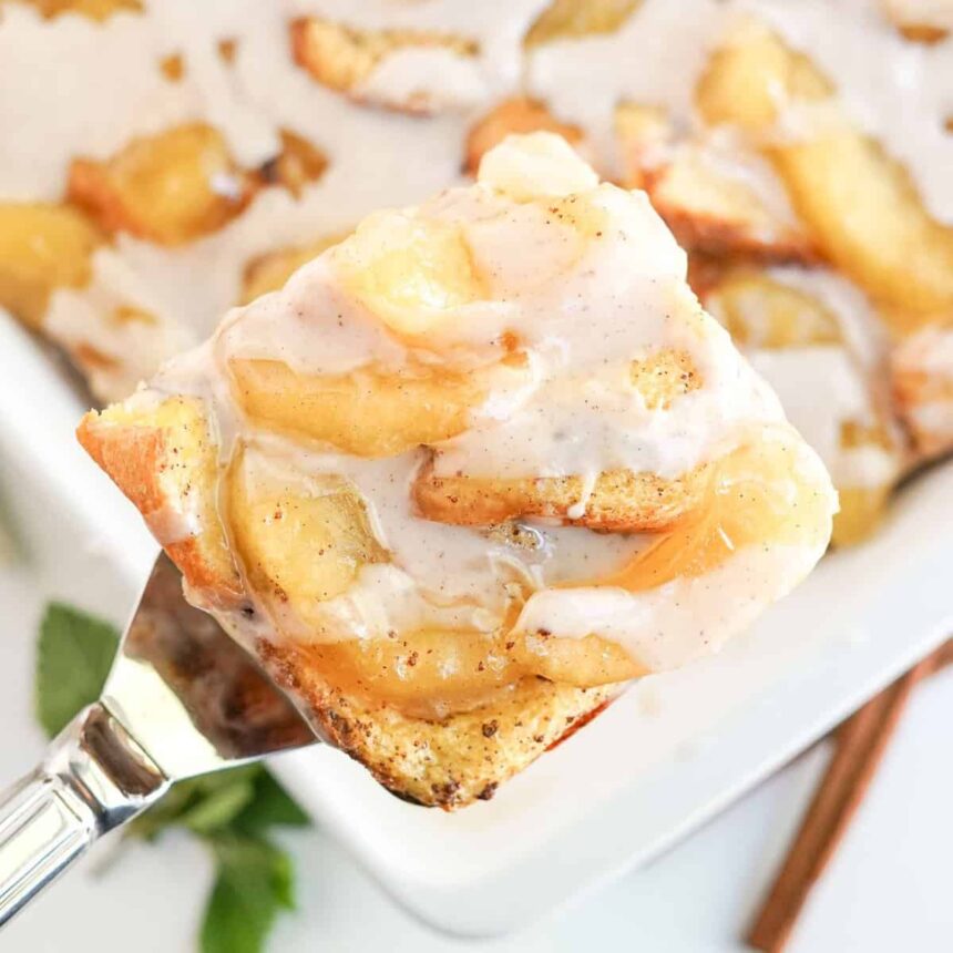 Gratin de pain perdu aux pommes façon Pancake