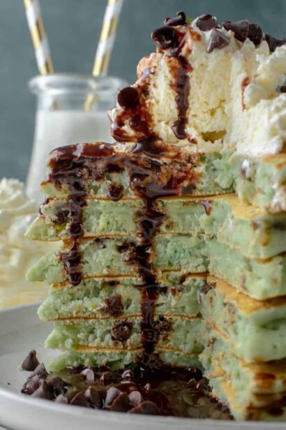Pancakes menthe-chocolat, la recette fraîche et gourmande
