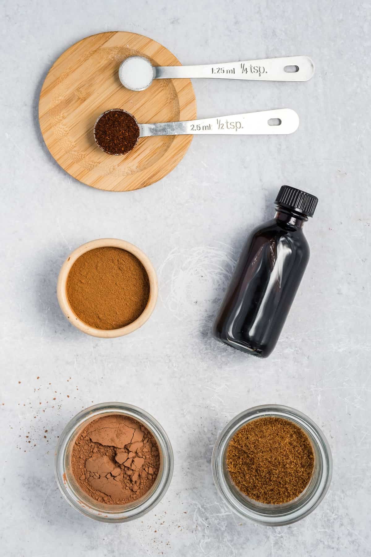Ingrédients nécessaires pour la recette.