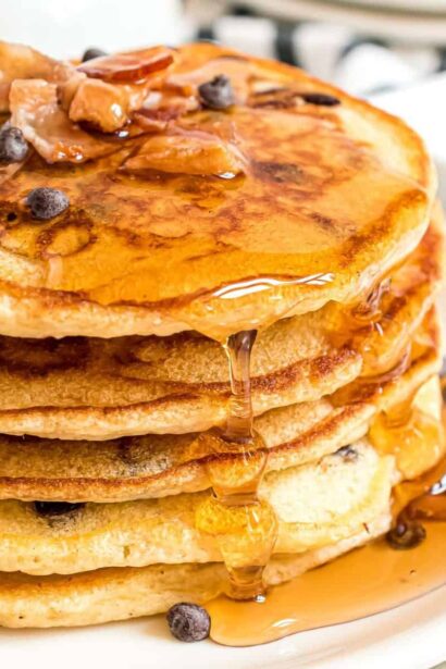 Pancakes aux Pépites de Chocolat et au Bacon