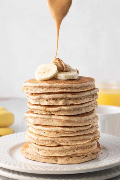 Pancakes Banane et Beurre de Cacahuète – Version Complète