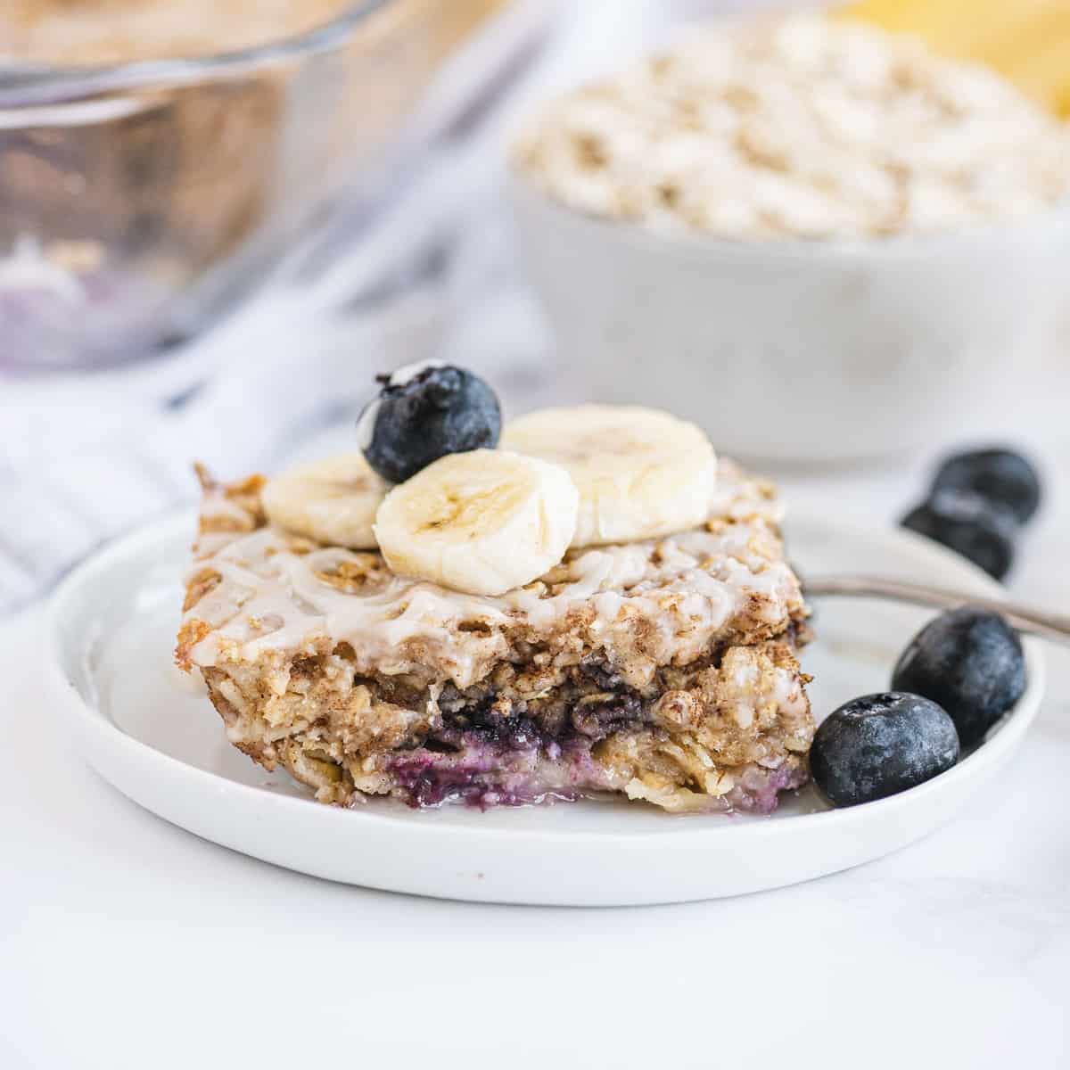 Gruau cuit aux bananes et aux myrtilles façon Pancake