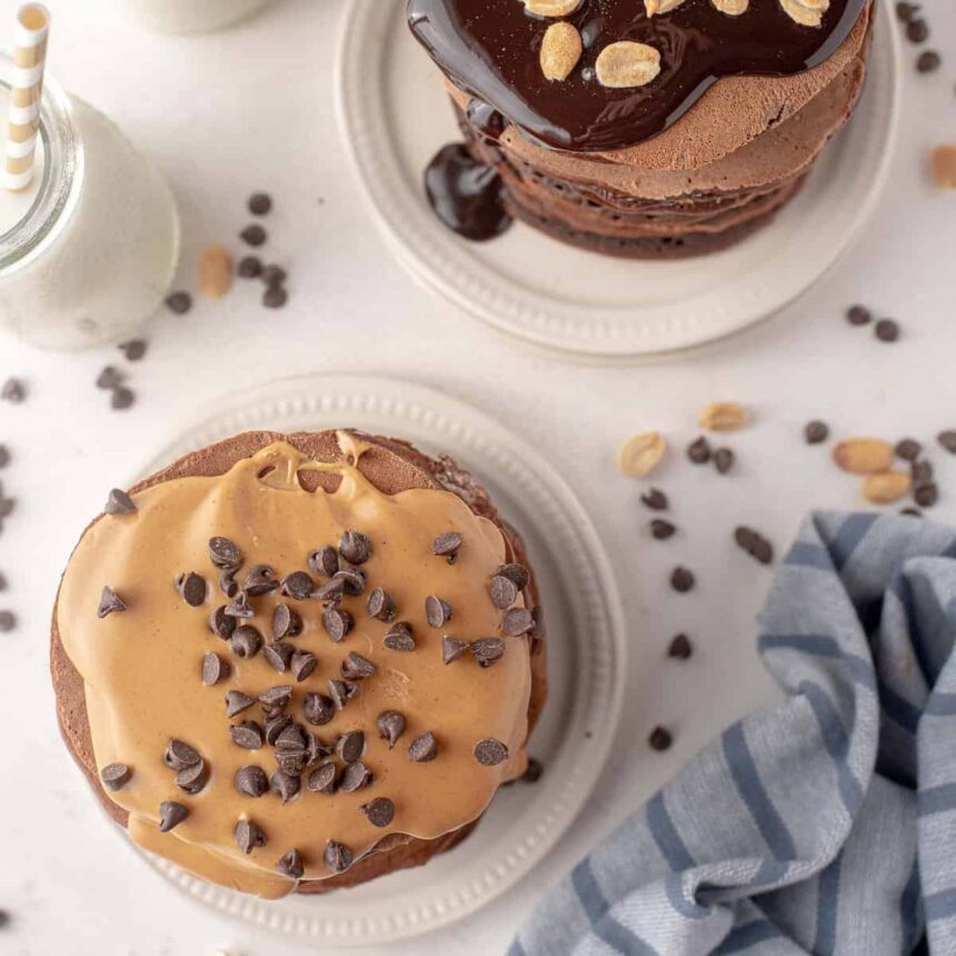 Pancakes Double Chocolat et Beurre de Cacahuète