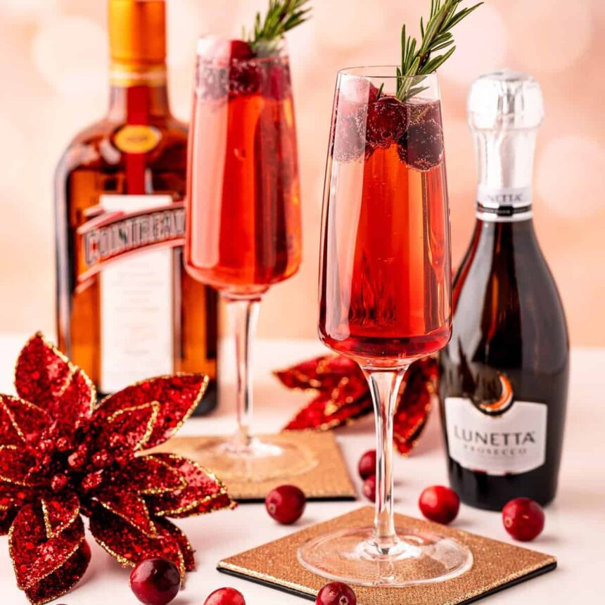 Poinsettia : Cocktail festif Canneberge & Champagne