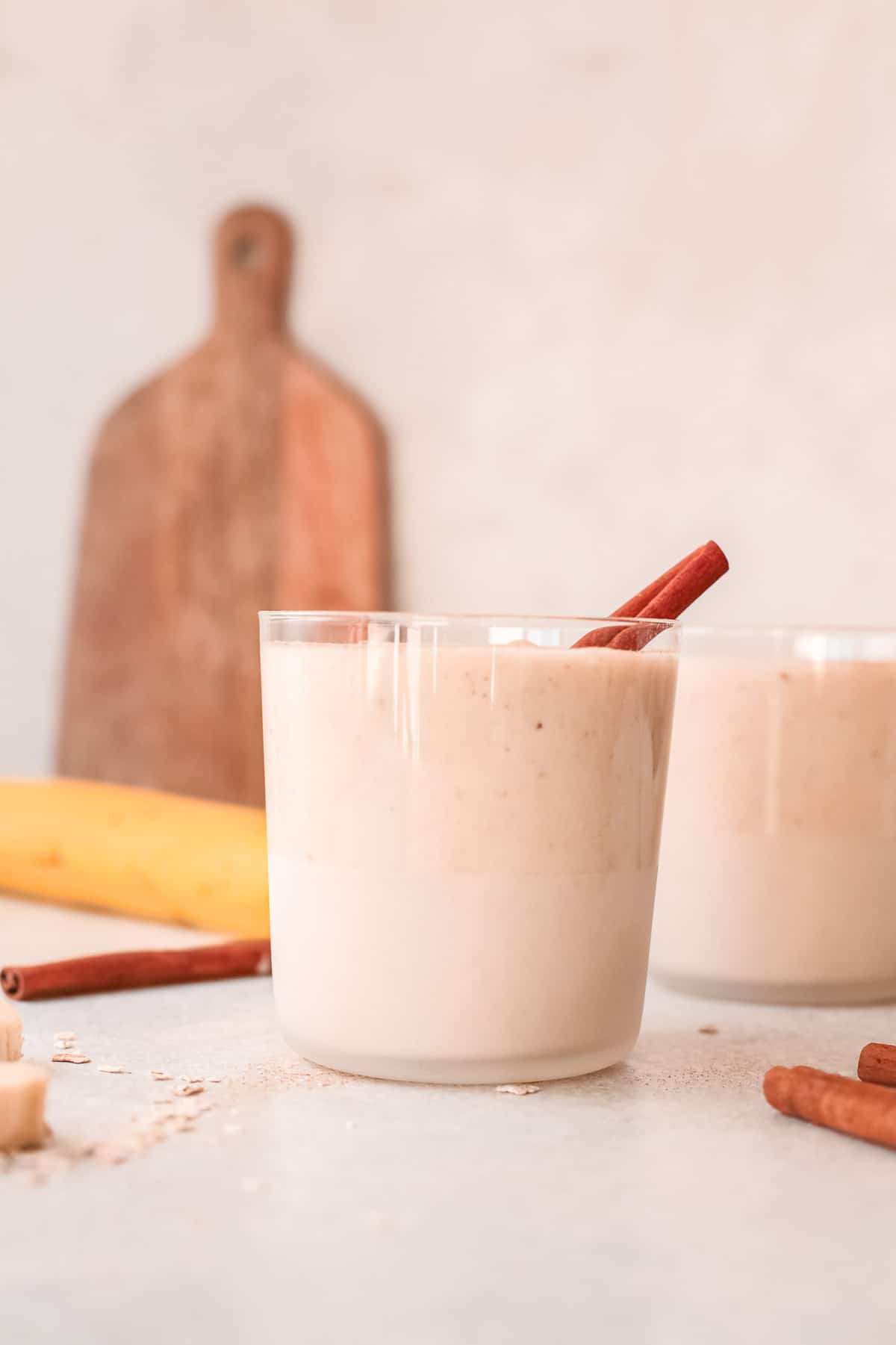 Smoothie à la banane, vu de face.
