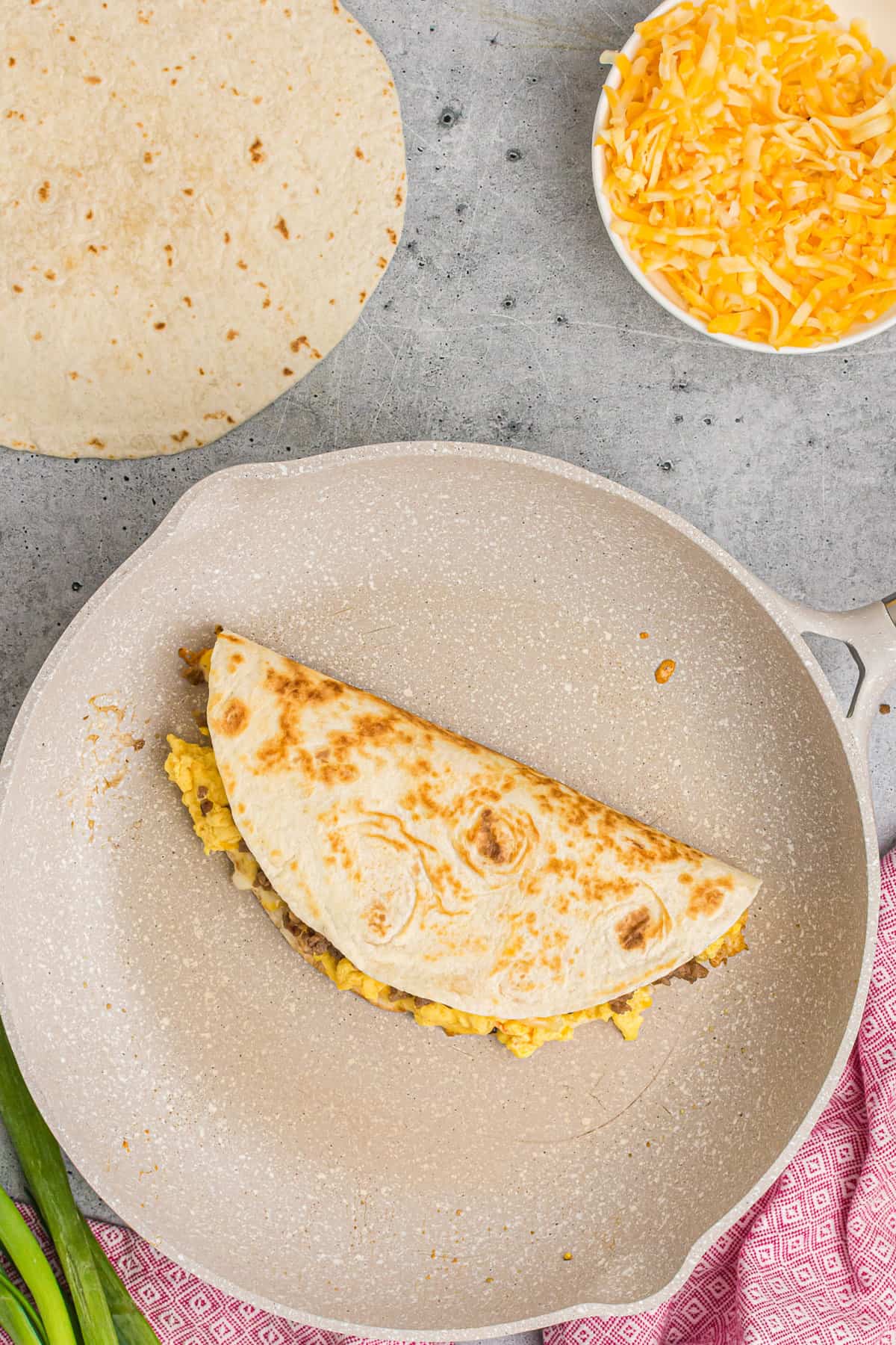 Quesadilla pliée.
